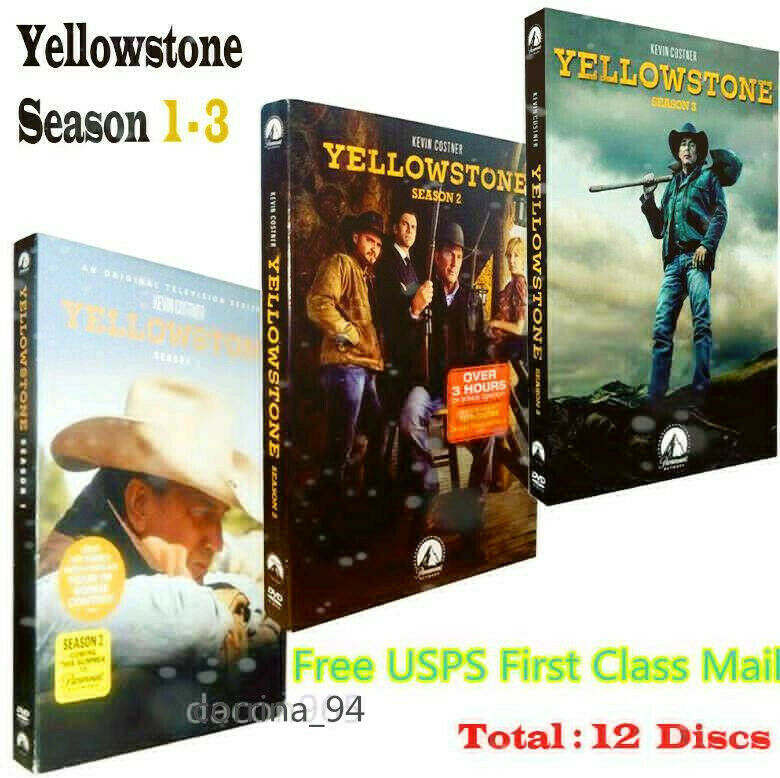 Yellowstone Season 1 & 2 & 3 1-3 (DVD ,12-Disc) NEW FREE SHIPPING US SELLR