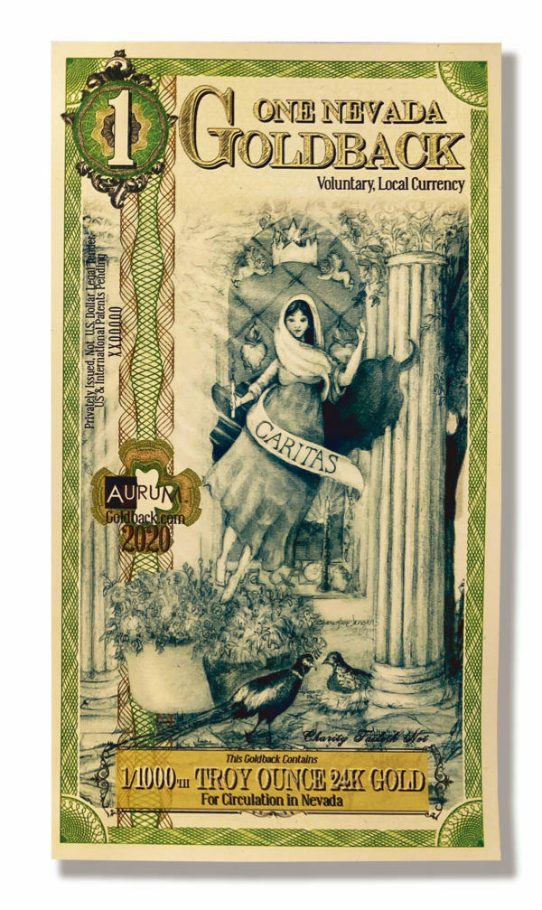 1 Nevada Goldback Aurum Gold Foil Note 1/1000 oz 24KT