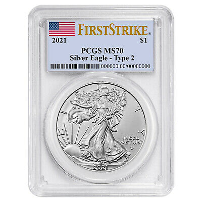 Presale - 2021 $1 Type 2 American Silver Eagle PCGS MS70 FS Flag Label-image