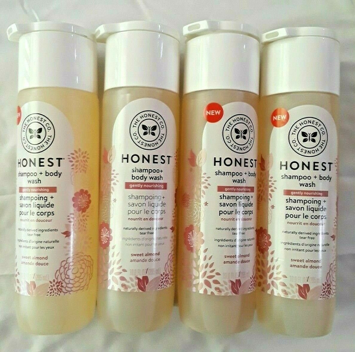 THE HONEST CO Shampoo + Body Wash Gently Nourishing Sweet Almond 10 FL OZ 4 Pack