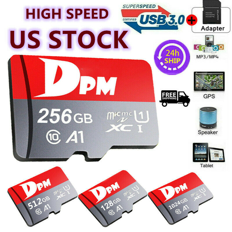 Ultra Memory SD Card 256/512GB/1T TF Class10 Smartphones Micro Card with Adapter