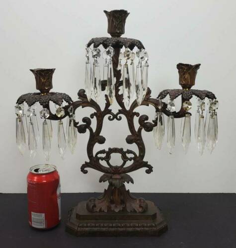 ANTIQUE BRONZE THREE ARM CANDLELABRA BLAKES PATENT, 19TH CENTURY