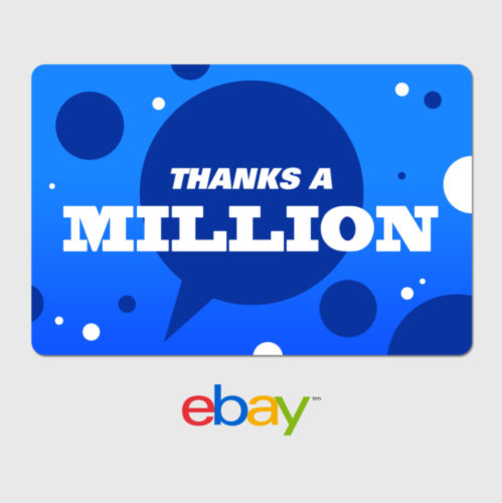eBay Digital Gift Card - Thank You - Thanks a Million -  Email Delivery