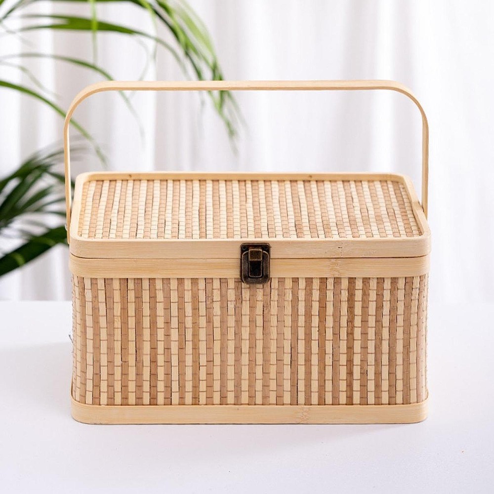 Bamboo Woven Gift Packing Basket Multipurpose Hamper Sushi Case