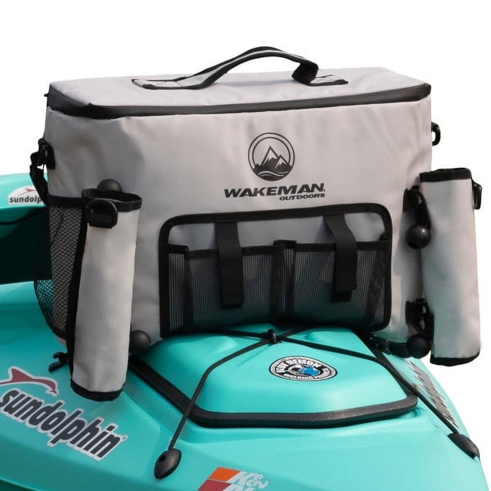 18L Gray Kayak Fishing Cooler - Water-Resistant Insulated Seat Back Bag
