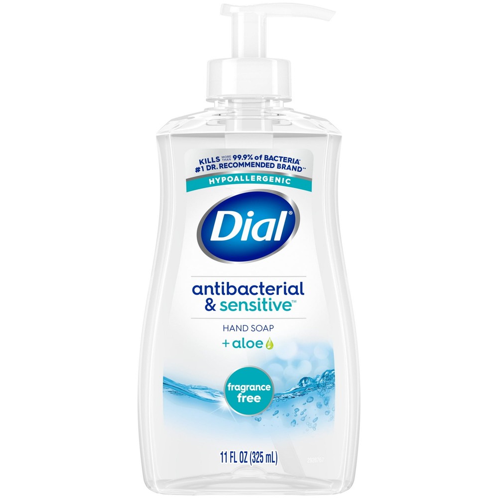 Dial Fragrance-Free Antibacterial Hand Soap for Sensitive Skin, 11 fl oz