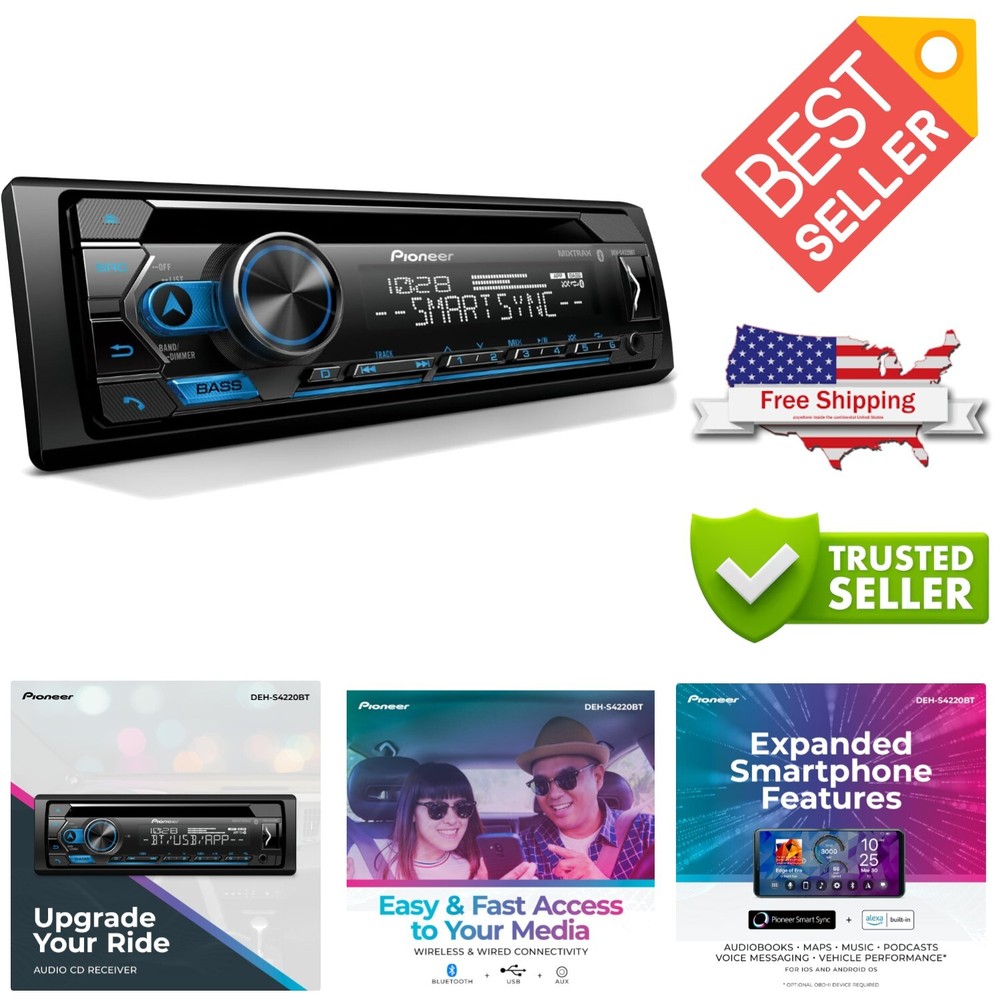 Voice-Controlled Bluetooth CD Receiver with AM/FM & Smartphone Compatibility