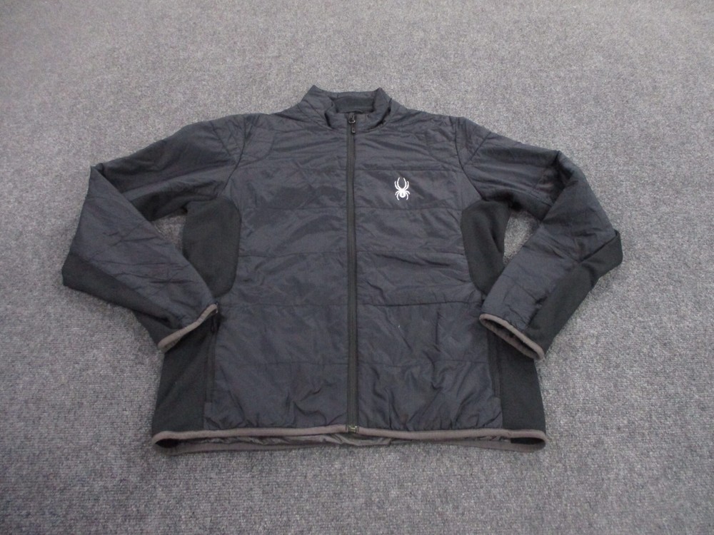 Spyder Jacket Adult L Black Puffer Outdoors Hiking Quilted Logo USA Camping Mens