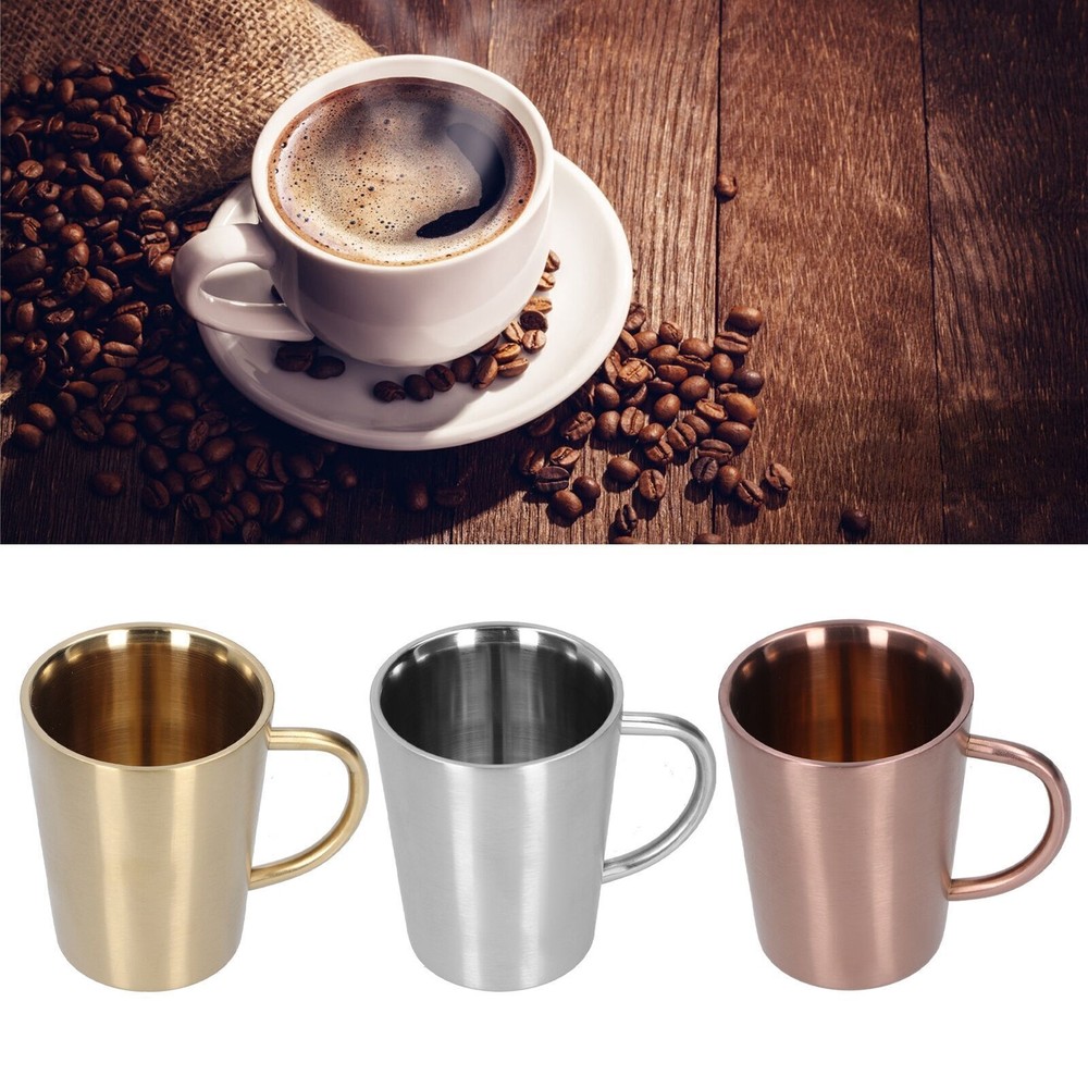 340ml Double Wall 304 Stainless Steel Beer Mug with Handgrip for Coffee Water