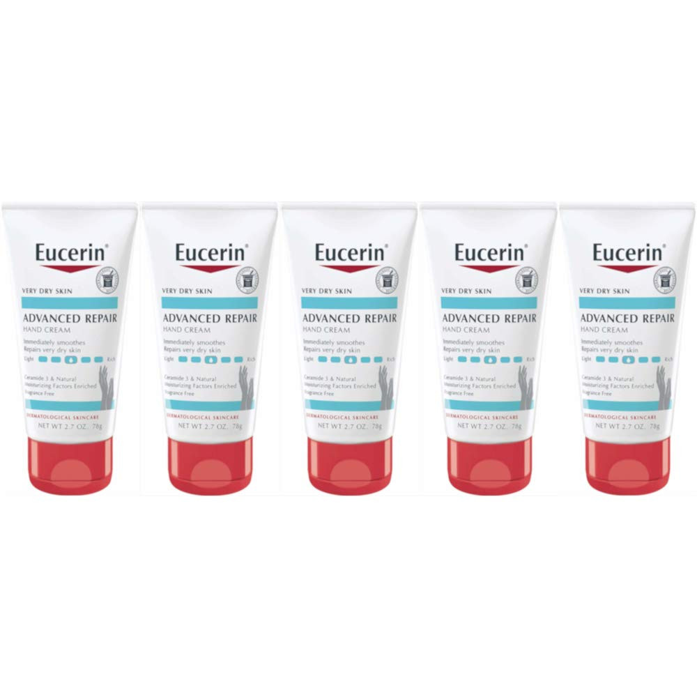 Eucerin Advanced Repair Fragrance-Free Extra-Enriched Hand Cream 2.7oz 5-Pack