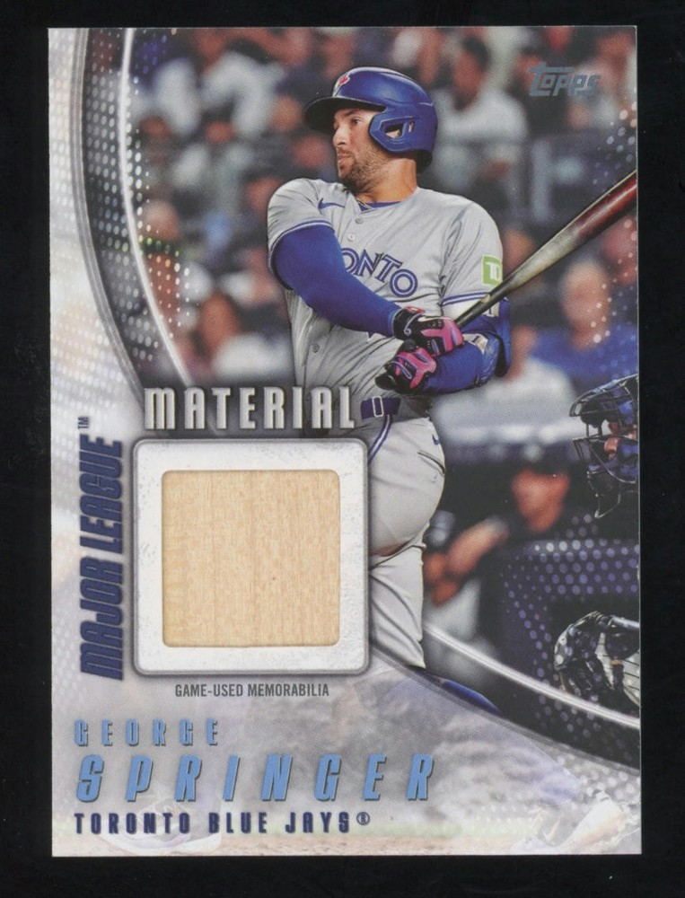 2025 Topps Series One George Springer Major League Material Jersey Relic Card #MLM-GS
