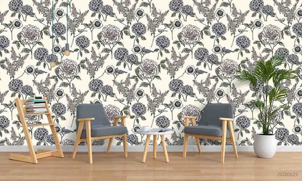 3D Flowers Plantation Pattern Wall Murals Wallpaper Murals Wall Sticker 7