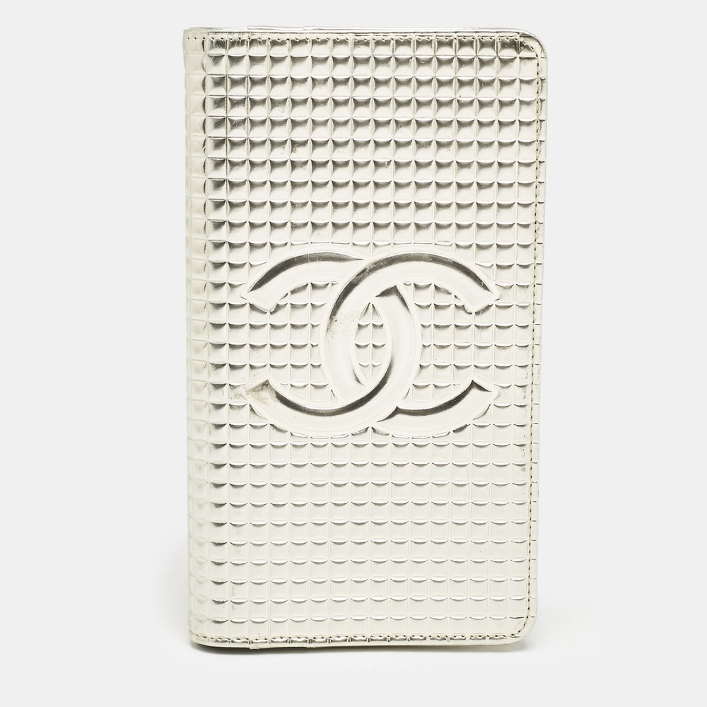 Chanel Gold Choco Bar Quilted Leather Address Book Wallet