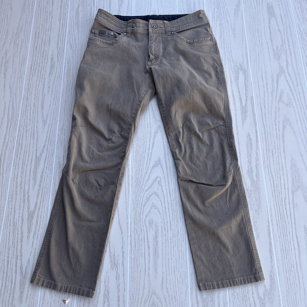 Kuhl Pant Men 32x30 Brown Kanvus Jean Vtg Patina Dye Chino Canvas Hiking