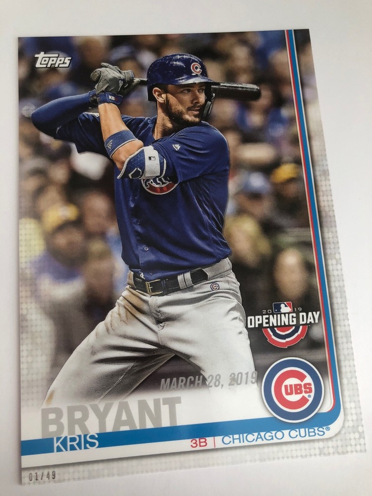 2019 Topps Opening Day Jumbo 5x7 Kris Bryant Cubs 45 01/49