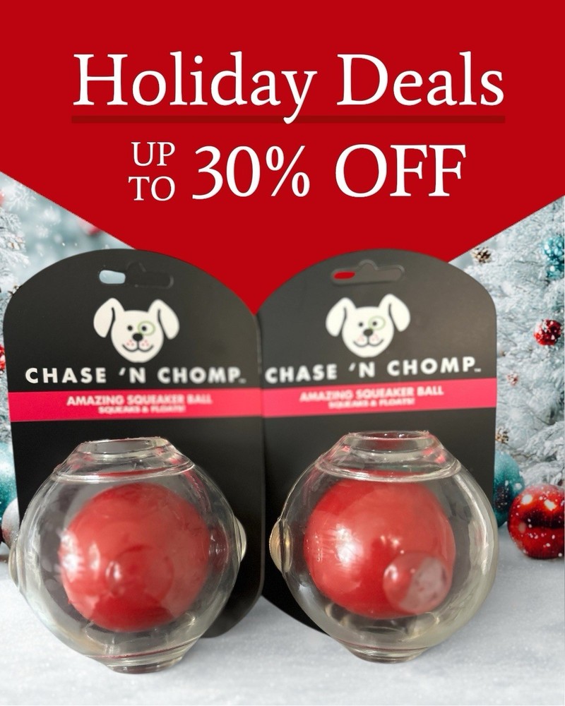 Chase 'N Chomp Dog Amazing Squeaker Ball Toy for Pets, Clear, 3.5 Inch- 2 Pack