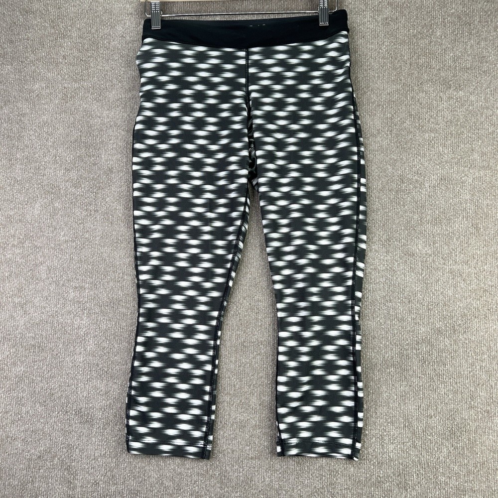 Nike Dri-FIT Relay Printed Running Leggings Womens Medium Black 28x21 645612
