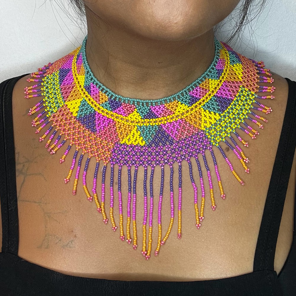 Bead Necklace | Handmade in Mexico | Aztec Necklace | Beaded Choker | Ethnic 50