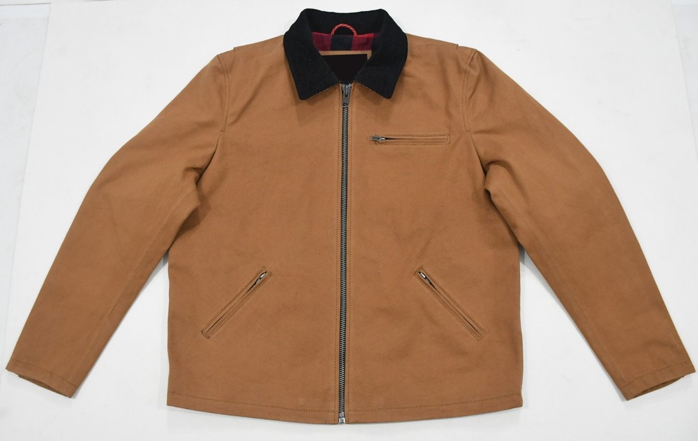 Men’s Flannel Lined Mechanic Work Jacket Durable 20oz Canvas Warm Outerwear