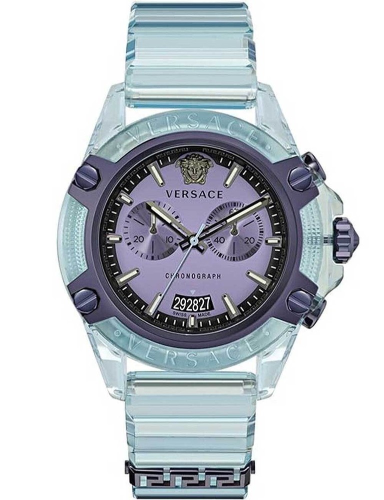 Versace VEZ701523 45mm Polycarbonate Chronograph Watch 3ATM Water Resistant