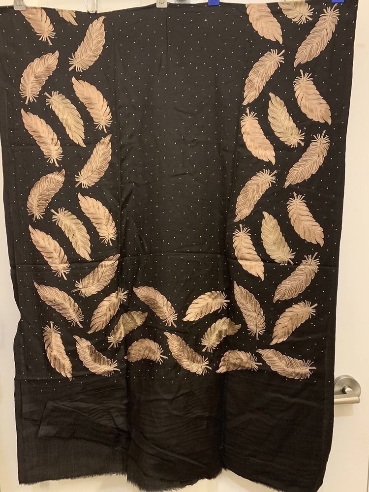 Luxury embroidered cashmere scarf for women style #9218