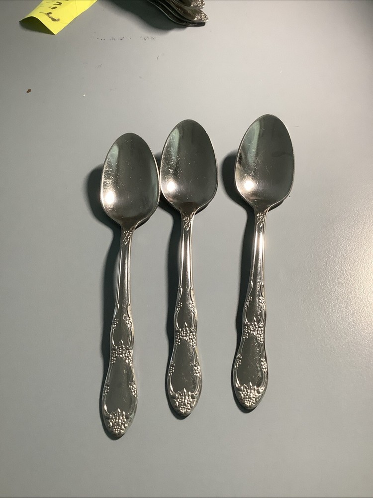 3 ROGERS ONEIDA FENWAY/DAYDREAM STAINLESS STEEL teaspoons