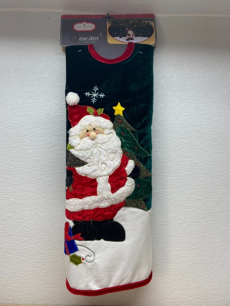 Trim A Home 48in Round Christmas Tree Skirt Base Cover New