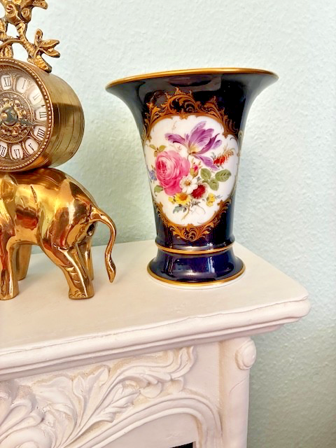 ⚔ Meissen Porcelain Vase H:19cm Antique 1951