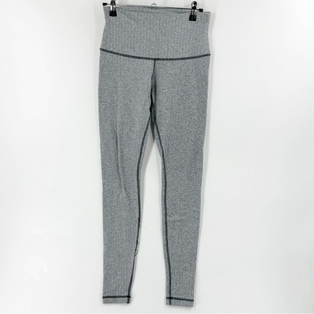 ✅ LULULEMON Wunder Under High Rise Leggings SIZE 4 GREY/BLACK YOGA WORKOUT