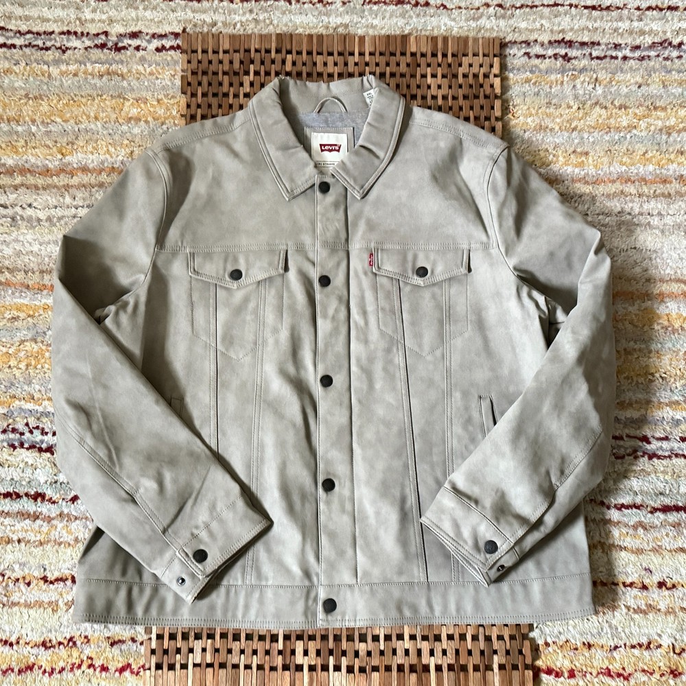 Levi's Grey Button Down Trucker Jacket Men's Size XXL 2XL
