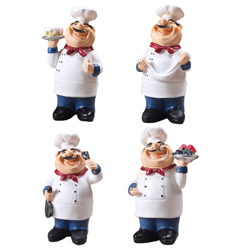 Creative Resin Cook Figurine Decoration Ornament For Kitchen Restaurant