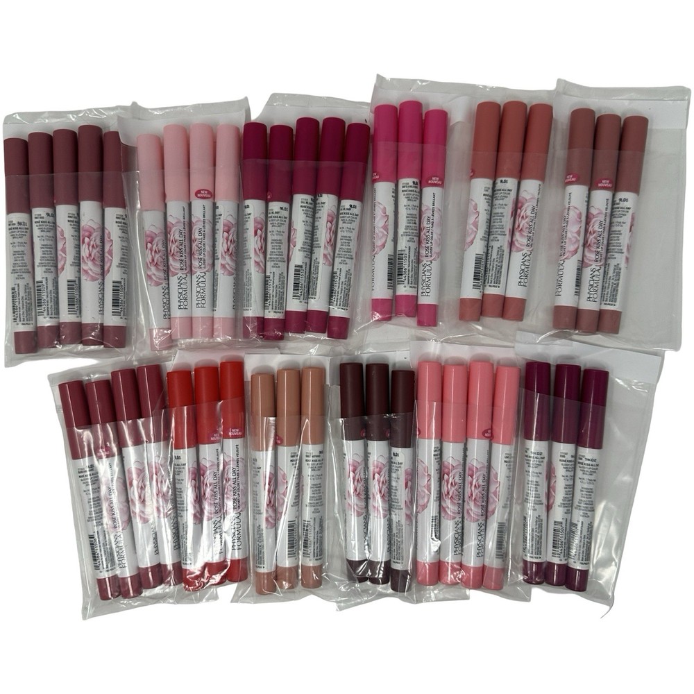 (43) Physicians Formula Rose Kiss All Day Glossy & Velvet Lip Color NEW Assorted