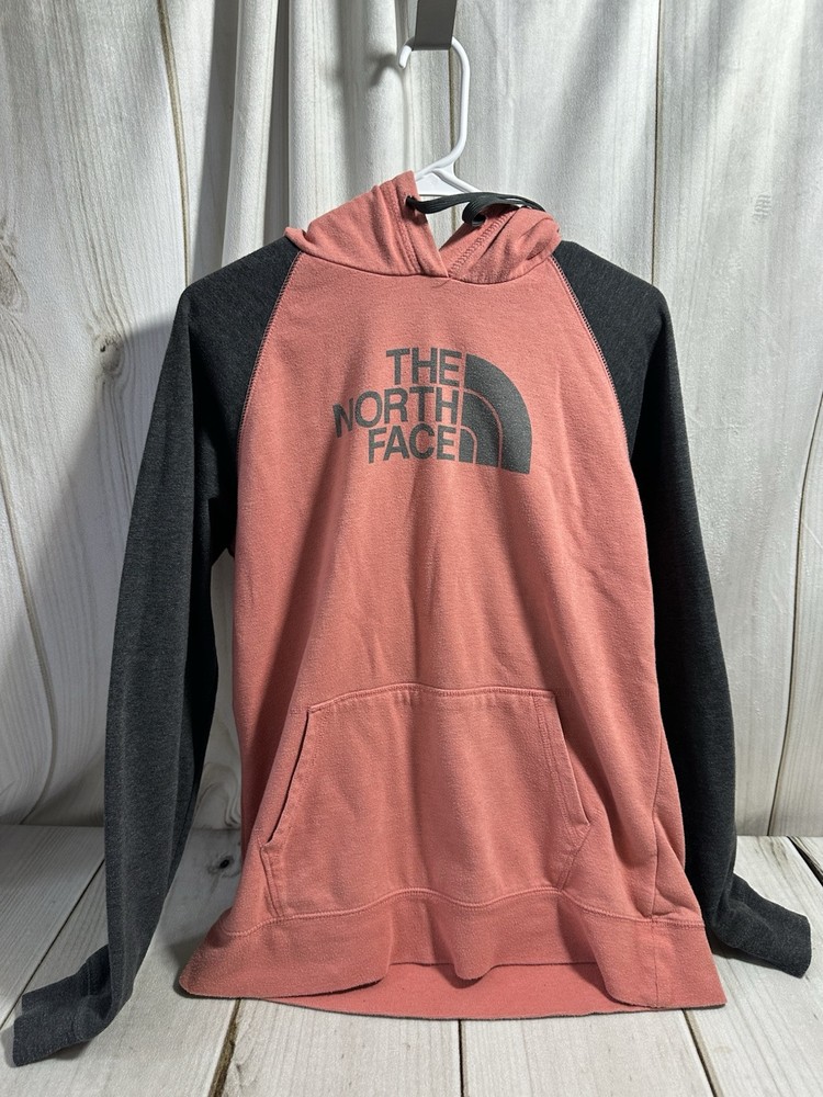The North Face Womens XL Graphic Half Dome Logo Hoodie in Coral Gray
