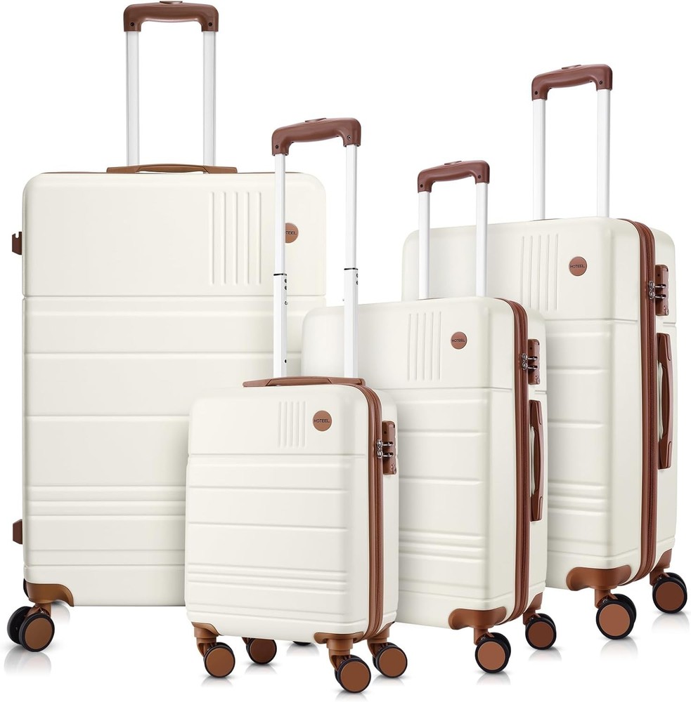 Luggage Sets 3/4 Piece, ABS+PC Hard Shell Suitcases with TSA Lock & Side Hook \