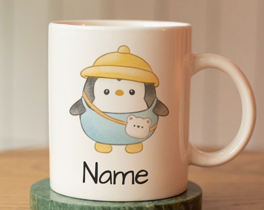Custom Penguin Mug with Name - Kids' Personalized Cup Gift