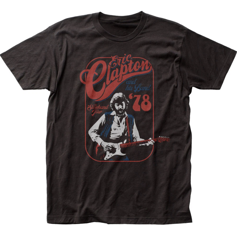 Eric Clapton Slowhand Tour T Mens T Shirt Rock and Roll Music Band Tee New Black