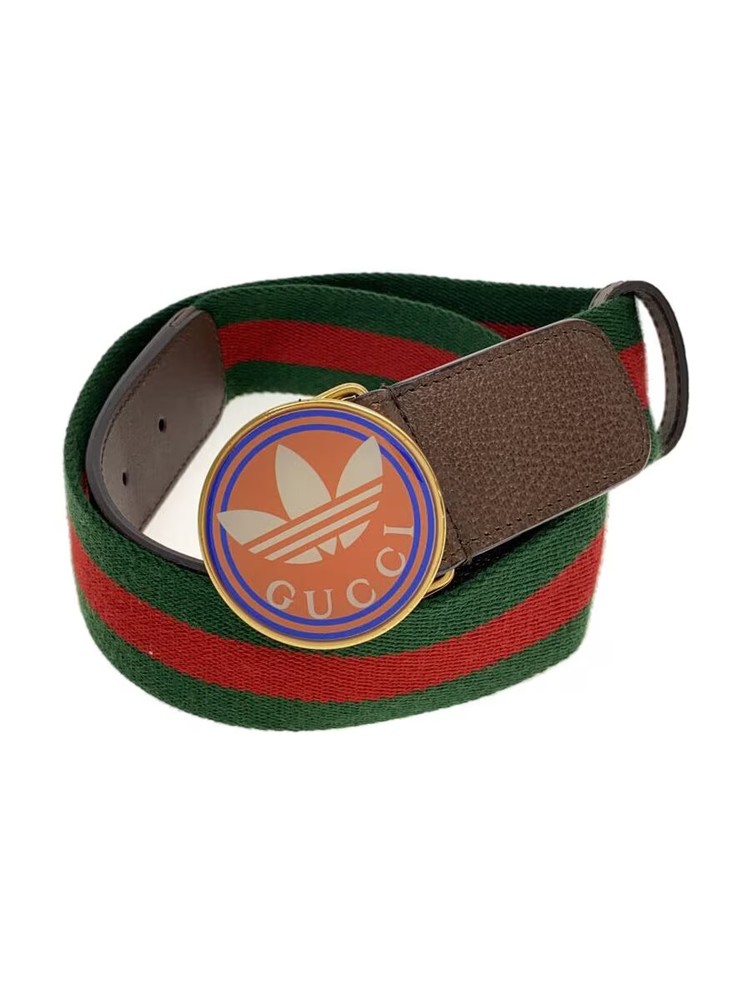 GUCCI adidas WEB Line Cotton Belt in Green for Women 702259