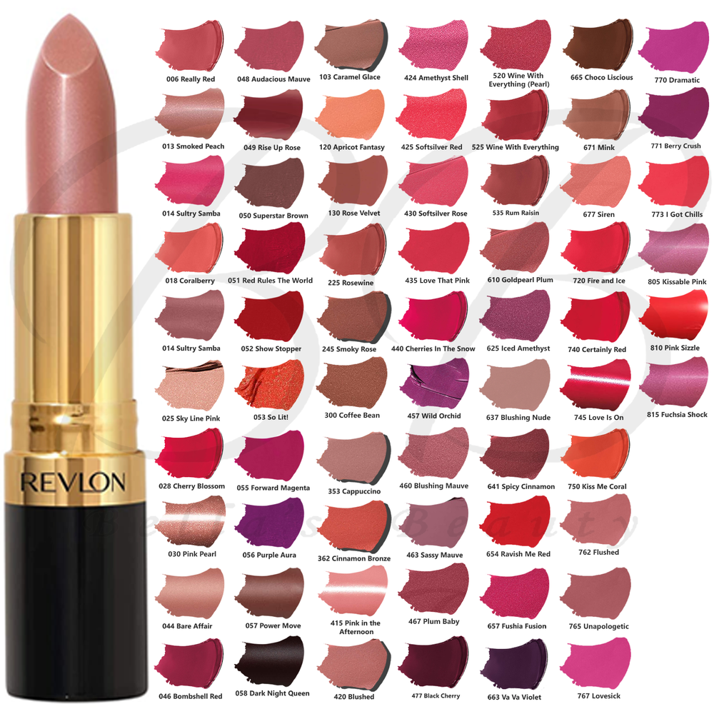 REVLON SUPER LUSTROUS LIPSTICK PINK / BROWN / RED / BURGUNDY / CORAL / NUDE