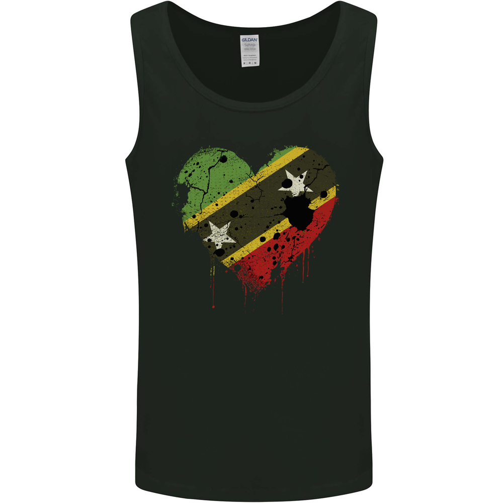 Love Saint Kitts and Nevis Flag Day Football Mens Vest Tank Top