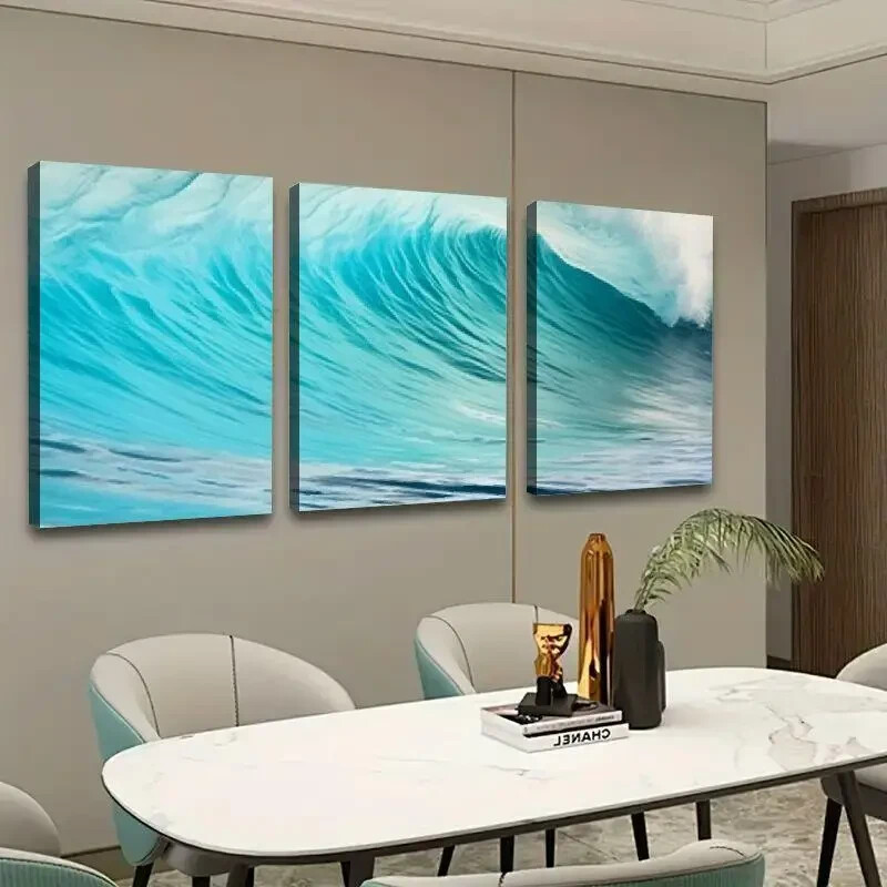 3pcs  Wave Beach Ocean Canvas Wall Art Canvas Unframed
