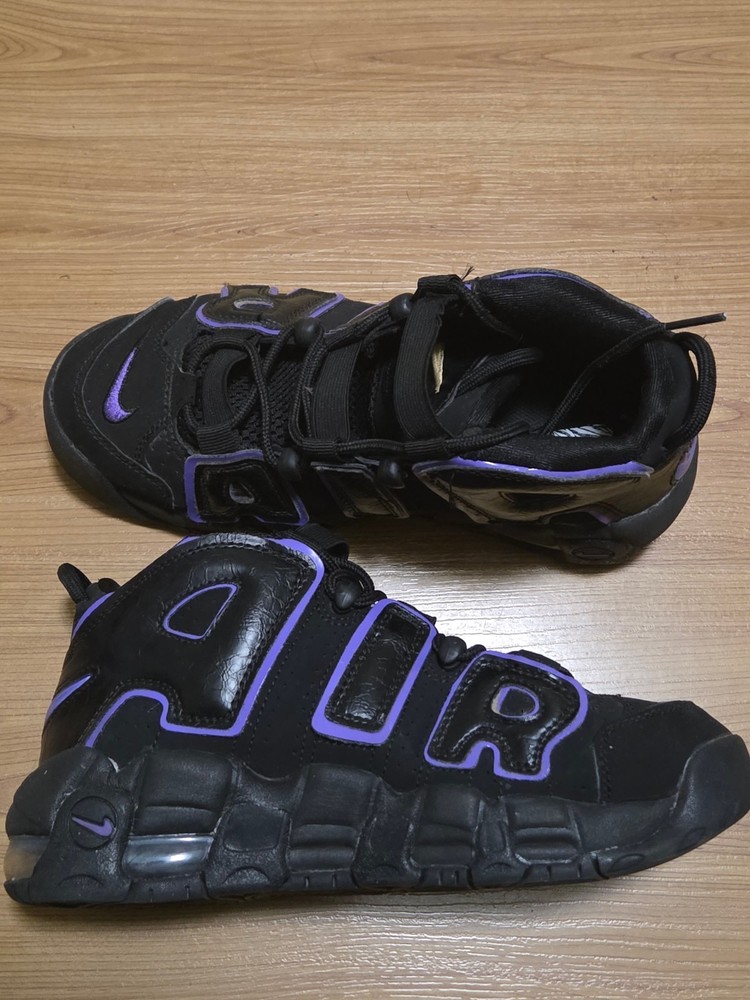🔥 Size 5 (GS) - Nike Air More Uptempo Low Black Action Grape 🔥