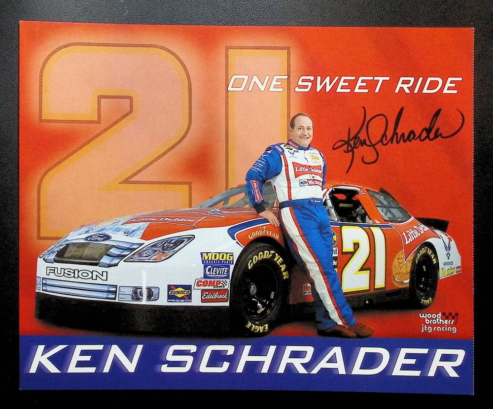 Ken Schrader Little Debbie NASCAR 2007 Autographed 8x10 Promo Card with COA WWE2-90