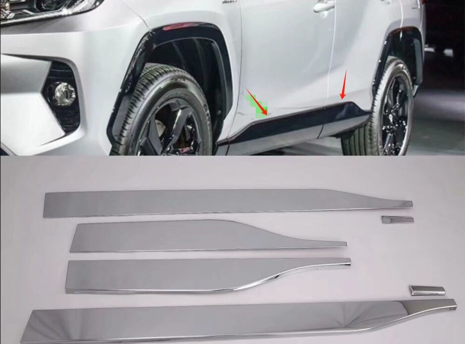 For Toyota RAV4 ABS Chrome Body Door Sill Side Molding Cover Trim 2019-2022