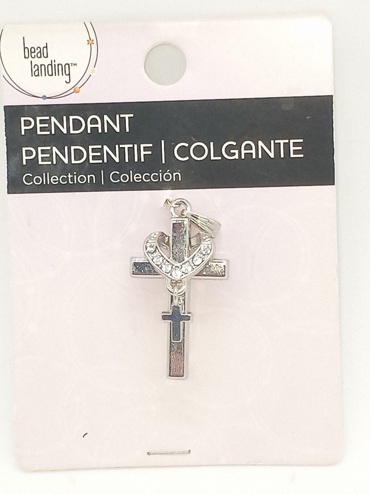 Bead Landing Pendant New Religious Cross Heart  Layered Pendants