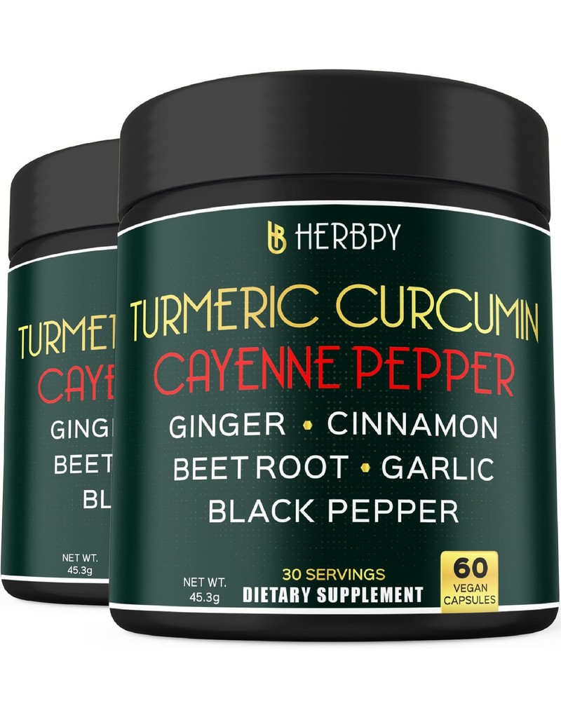 7in1 Turmeric Cayenne Pepper Supplement for Digestion Immunity Fast Shipping