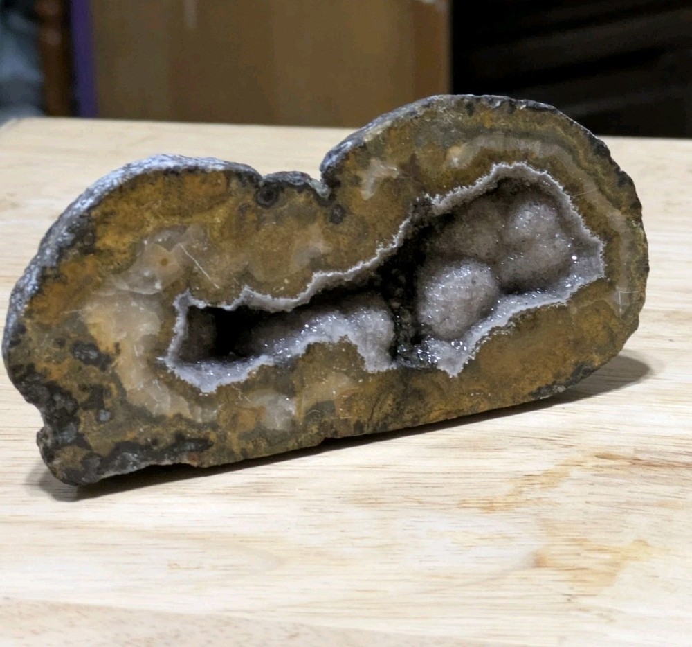 Las Choyas Double Geode With Amazing Druzy Crystals