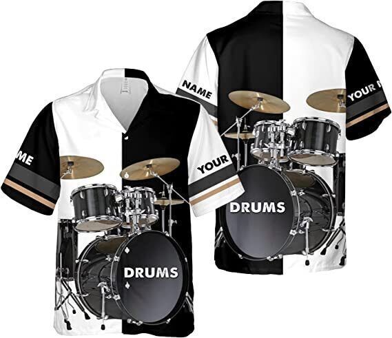 Personalized 3D All Over Print Drummer Hawaiian Shirt Drummer Beach Shirt Musiq