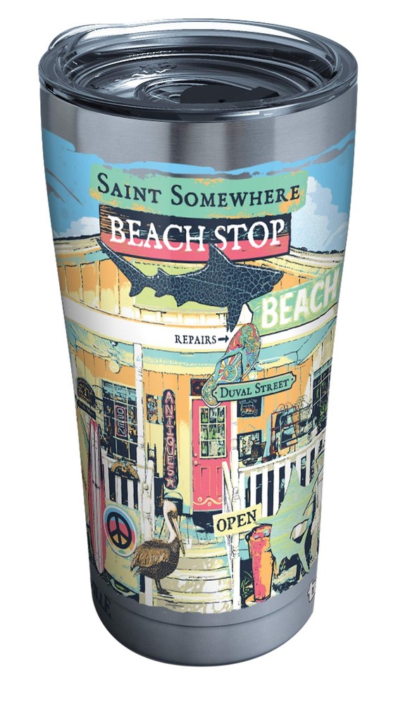 Margaritaville - Beach Stainless Steel Insulated Tumbler with Lid, 20 oz, Silver