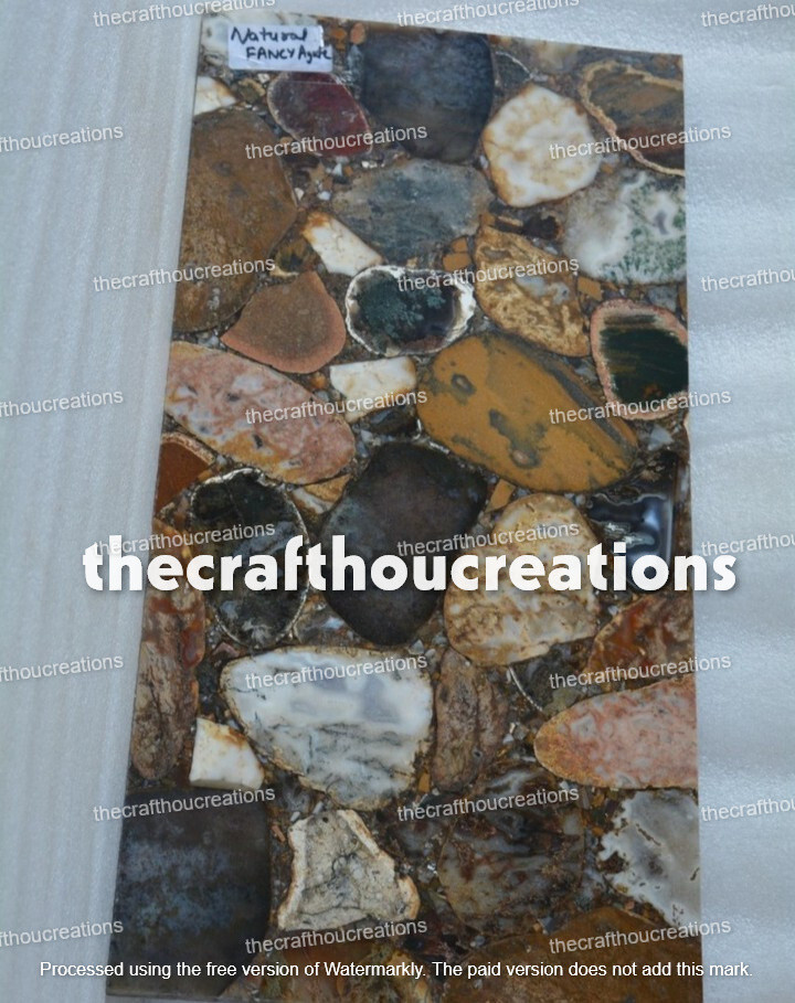 Handmade Natural Agate Geode Console Wall Panel Counter Christmas Sale-image