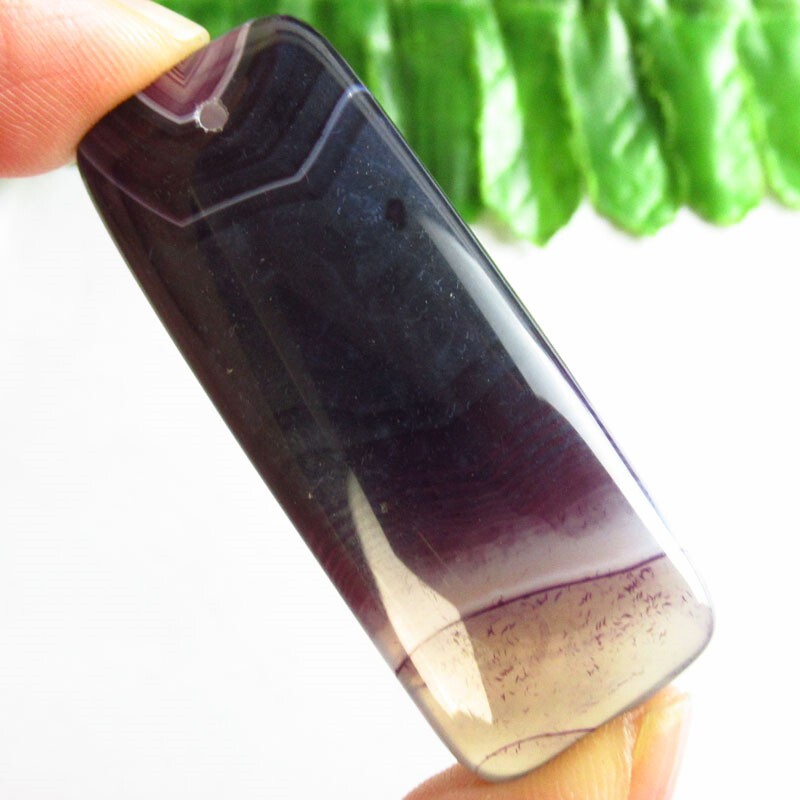 Purple White Onyx Agate Oblong Pendant Bead 50x20x6mm D86290